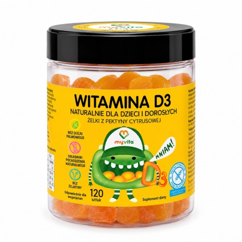 Witamina D3 KIDS Żelki z pektyny cytrusowej 120 szt