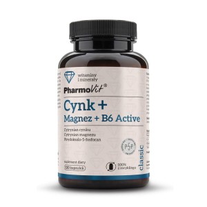 Cynk + Magnez + B6 Active 120 kaps krótka data