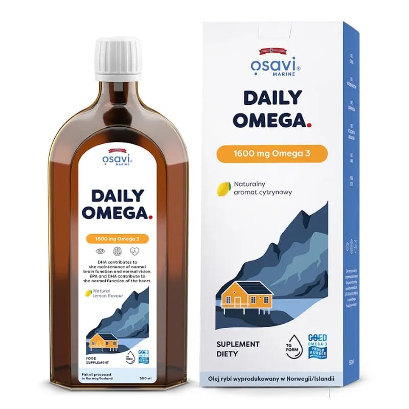 Омега-3 Osavi Daily Omega 3 1600 мг, рыбий жир, лимон, 500 мл