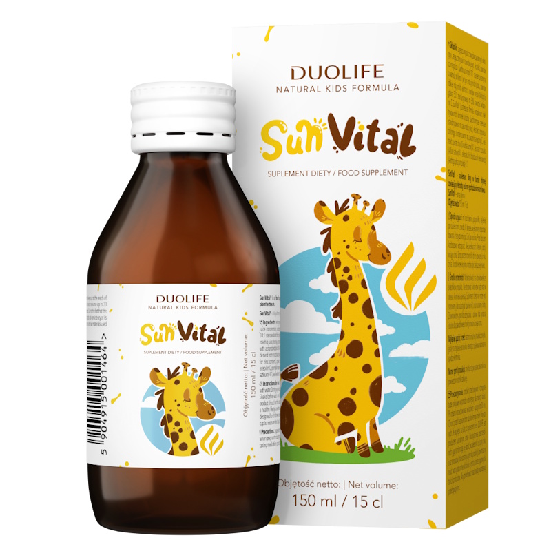 Комплекс для детей DuoLife SunVital Natural Kids Formula, цинк и бузина, для иммунитета, жидкость, 150 мл